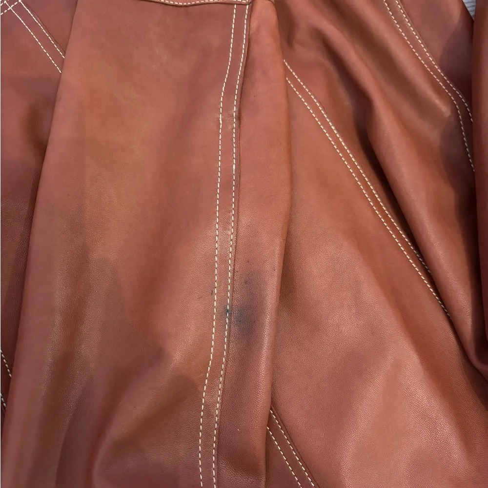 Charter Club Brown Leather Jacket - Picture 7 of 8